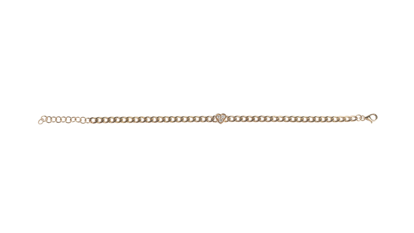 Diamond Heart Chain Bracelet
