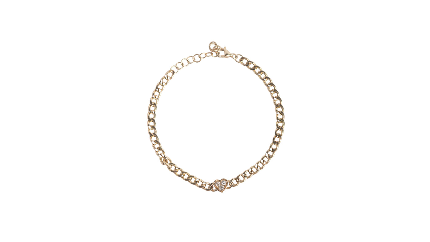 Diamond Heart Chain Bracelet