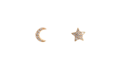 Moon and Star Flat Back Studs