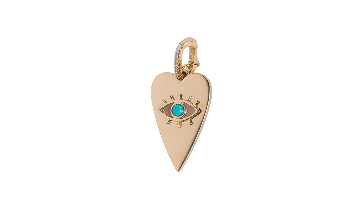 Evil Eye Pendant with Turquoise and Diamond Detail