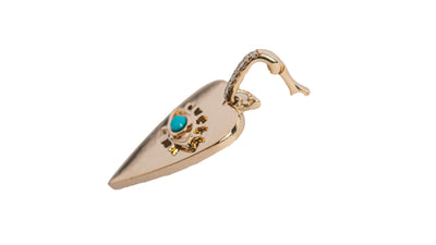 Evil Eye Pendant with Turquoise and Diamond Detail