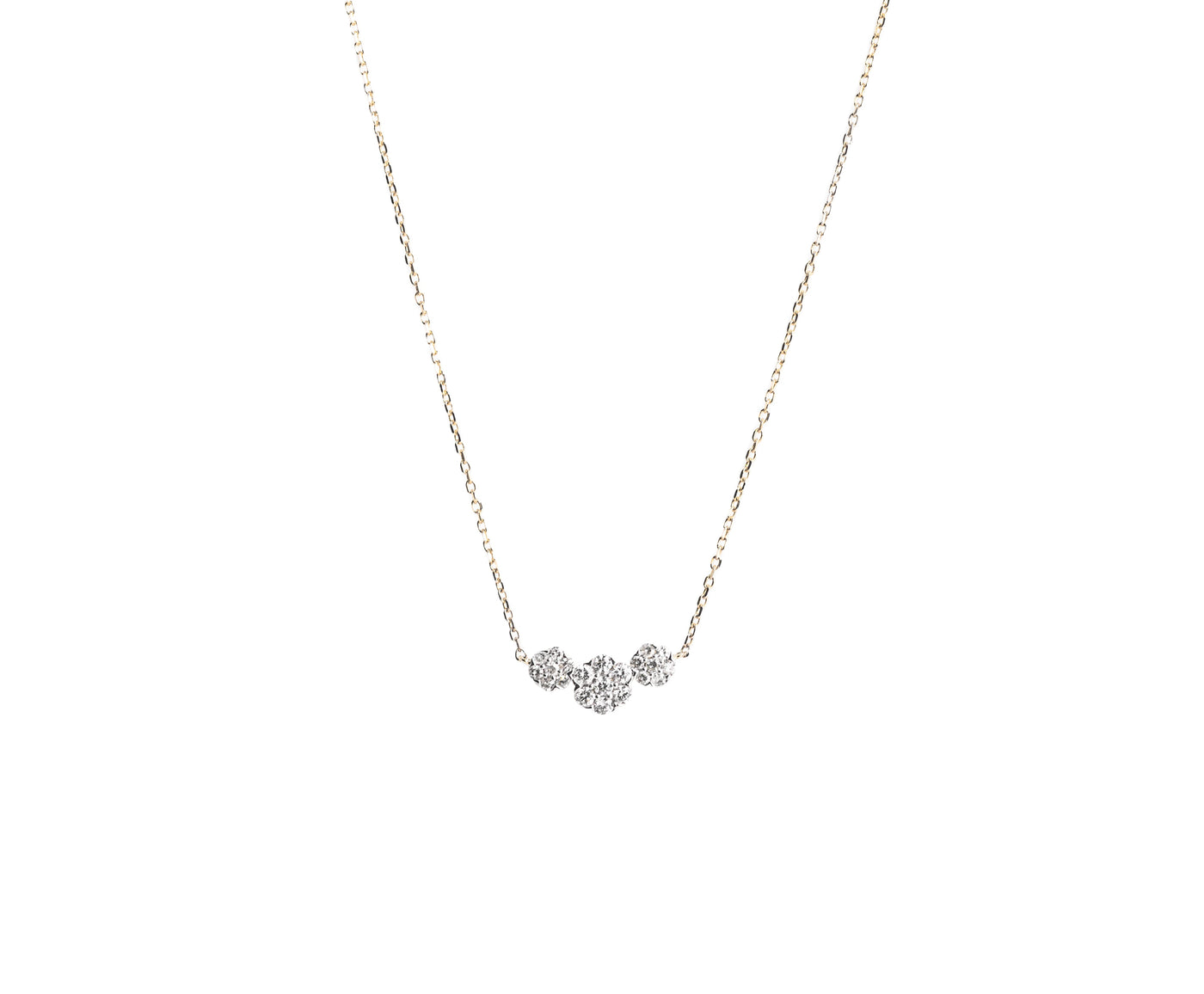 3 Cluster Diamond Necklace
