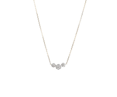 3 Cluster Diamond Necklace
