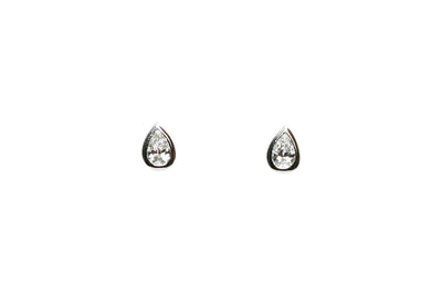 Bezel Pear Studs