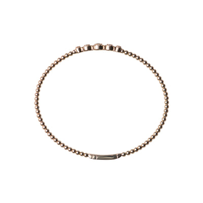 Beaded 5 Cluster Diamond Flexible Bangle