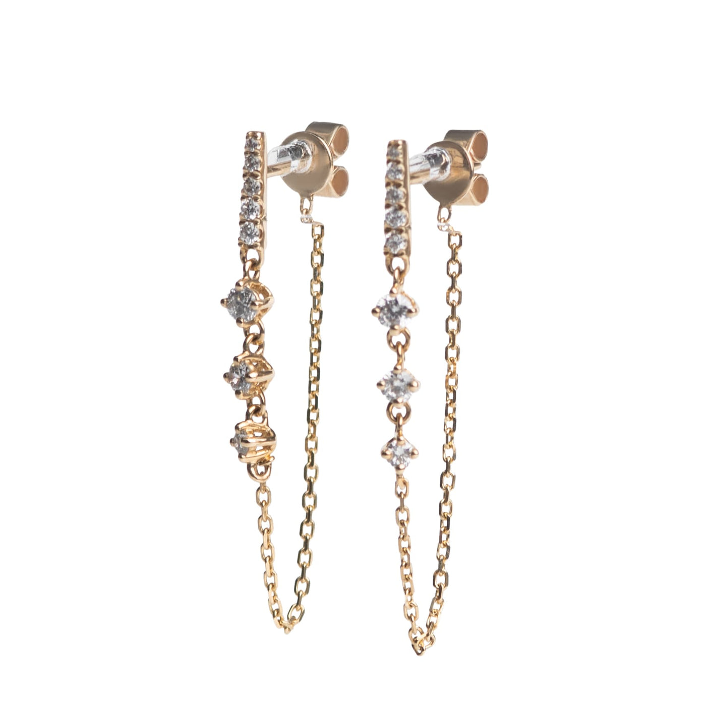 Chain Attached Dangle Earrings