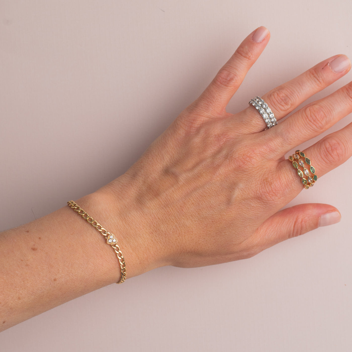 Diamond Heart Chain Bracelet