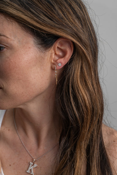 Chain Attached Dangle Earrings