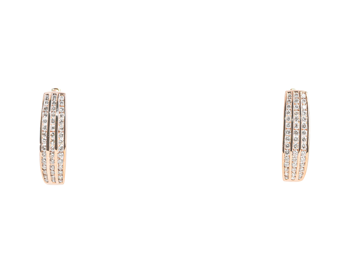 Three Column Diamond Hoops
