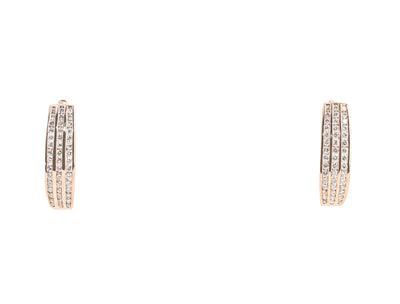 Three Column Diamond Hoops