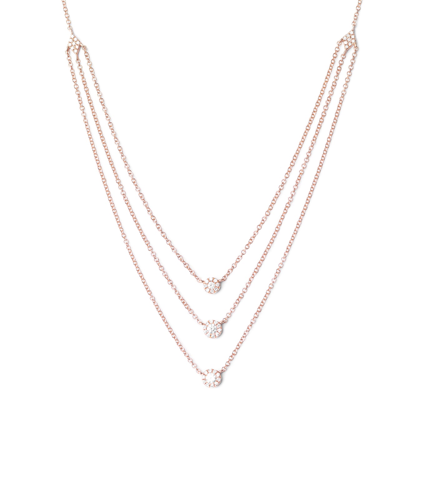 3 Layer Solitaire Necklace