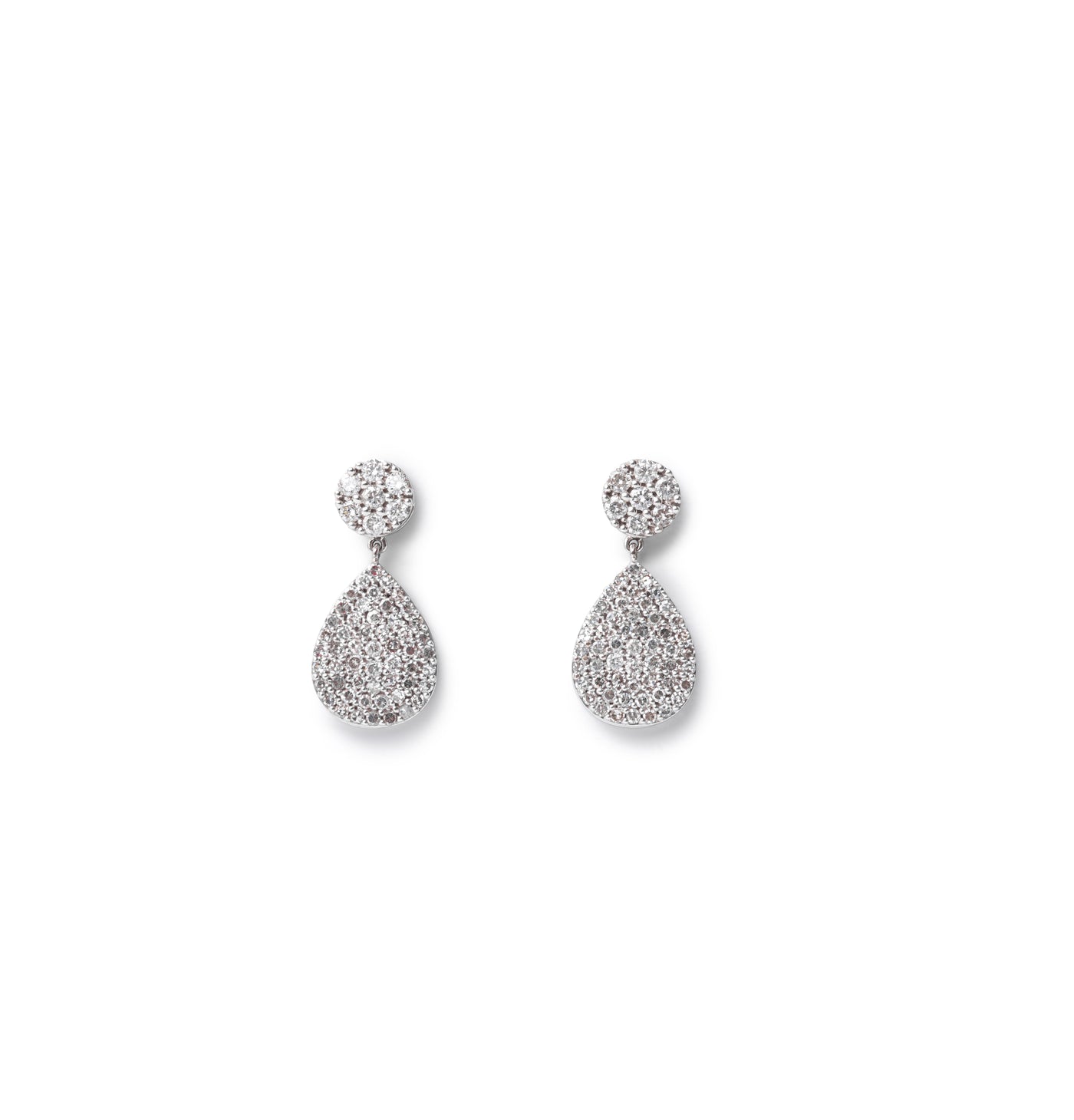 Dangle Tear Shaped Diamond Earrings