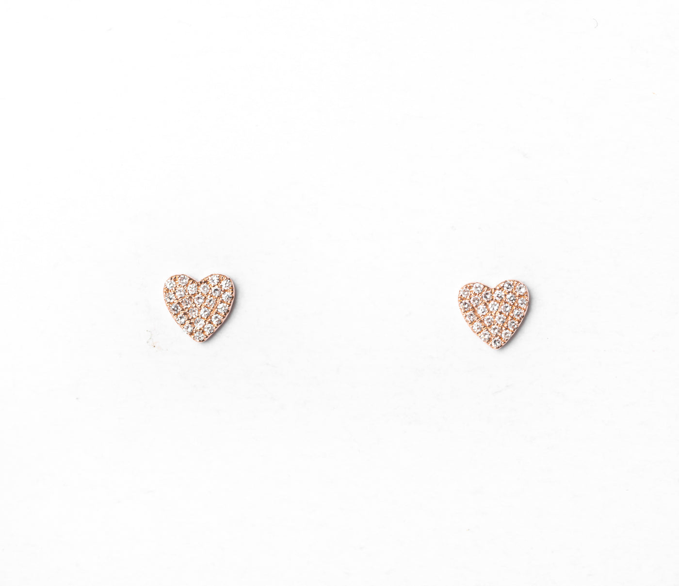 Heart Studs in Rose Gold